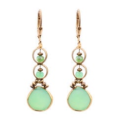 Green circle drop hook earrings by Joli