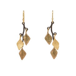 Birch three leaves dangle earrings by Michael Michaud