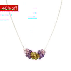 Green cluster silver necklace by Black & Sigi