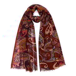 Red paisley wool scarf
