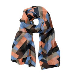 A. Garcelon orange zigzag modal scarf