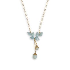 Aquamarine and jade necklace by Joli