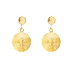 Moon face stud earrings by Ottoman Hands