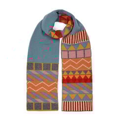 Powder blue pattern wool scarf