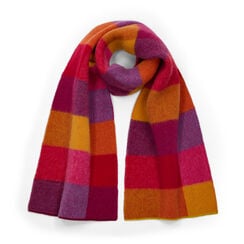 Pink and orange check wool scarf