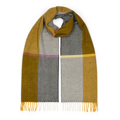 Yellow and charcoal wool scarf