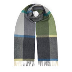 Navy and smoke wool scarf