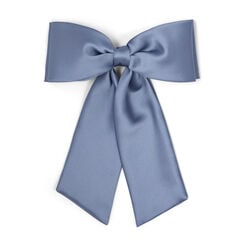 Blue satin bow hair clip
