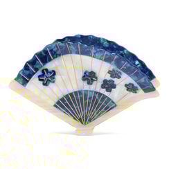 Blue hand fan hair claw