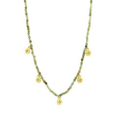 Green garnet charm necklace by Mounir