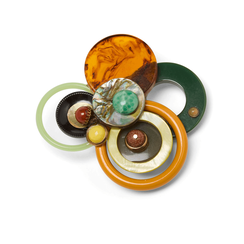 Tortoiseshell circles brooch by Joli