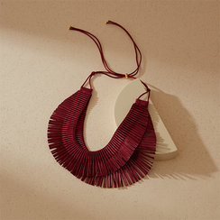 Double burgundy necklace by Alexandra Tsoukala
