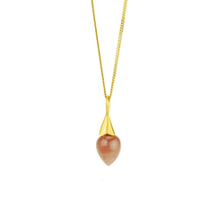 Peach moonstone pendant necklace by Mounir