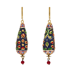 Dark blue drop hook earrings by Joli