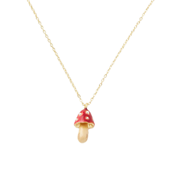 Enamel mushroom necklace by Fable England