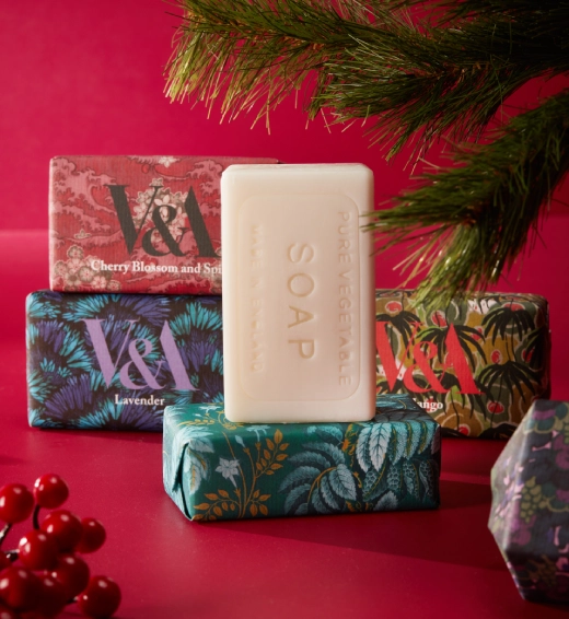 Gift bestsellers Brightly patterned paper-wrapped soaps make the perfect Christmas tree present, ready to gift